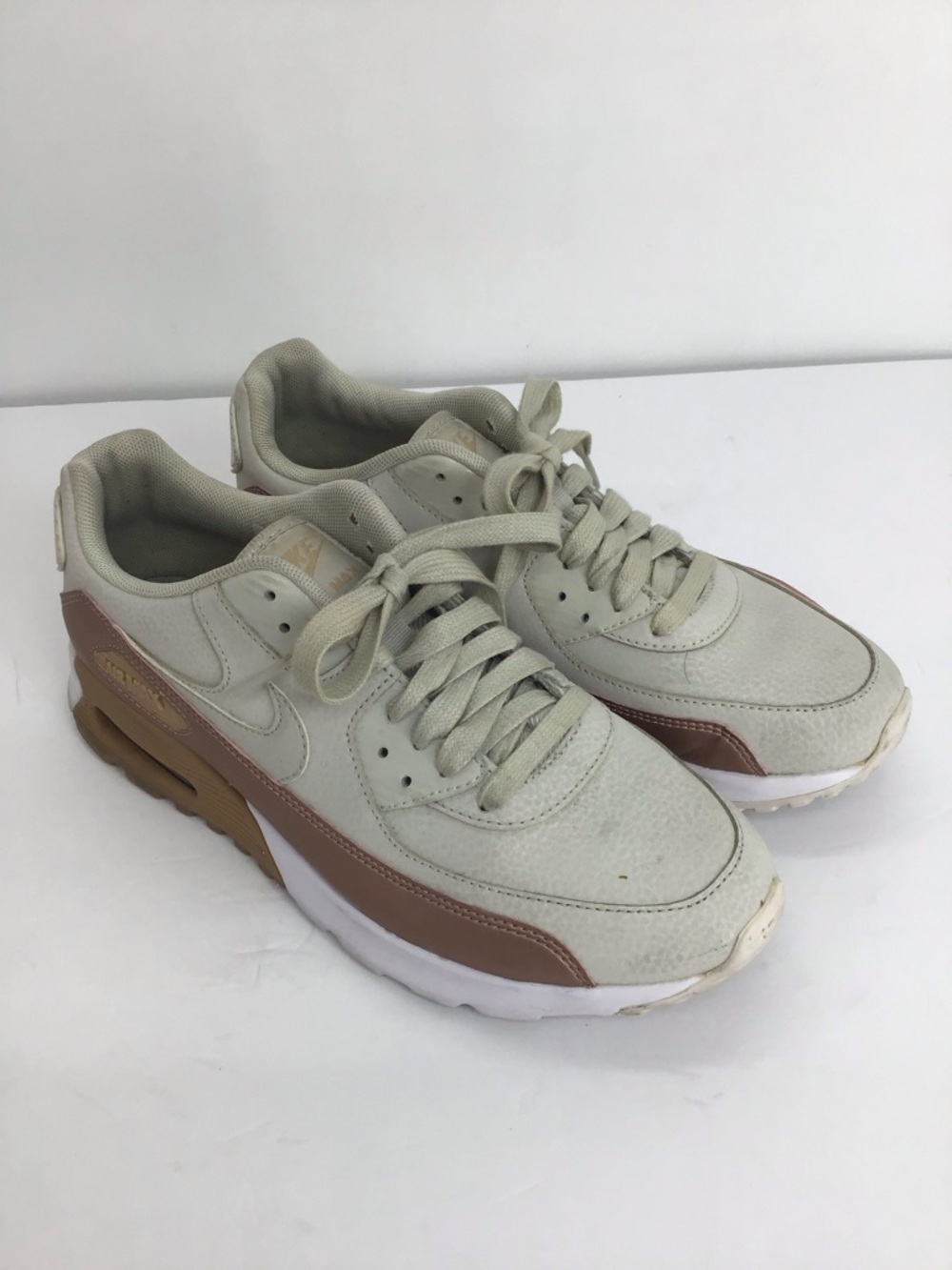 Nike Womens Air Max 90 Ultra Running Athletic Sneaker Light Bone Bronze Size 8.5 - Picture 2 of 9